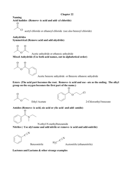 Remove- Ic Acid and Add -Yl Chloride) O