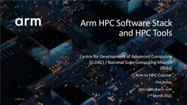 Arm HPC Software Stack and HPC Tools