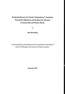 Wandering Between Two Worlds: Schopenhauer's Pessimism, Feuerbach's Optimism, and the Quest for Salvation in George Eliot and Thomas Hardy