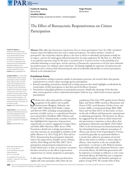 The Effect of Bureaucratic Responsiveness on Citizen Participation