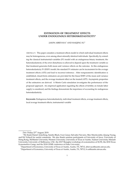 Estimation of Treatment Effects Under Endogenous Heteroskedasticity*