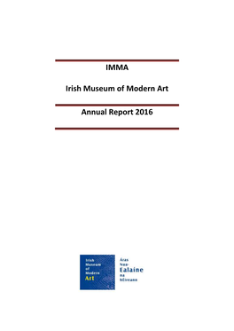 IMMA Irish Museum of Modern Art Annual Report 2016