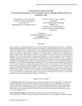 Analyzing the Impact of Stress- a Comparison Between a Factor