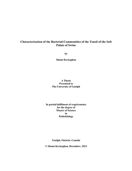 Characterization of the Bacterial Communities of the Tonsil of the Soft Palate of Swine