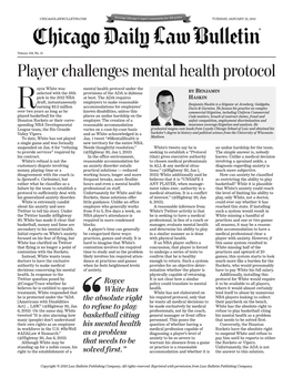 Player Challenges Mental Health Protocol