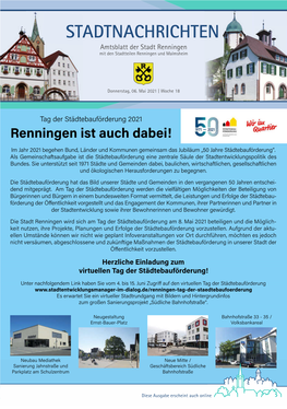 STADTNACHRICHTEN Amtsblatt Der Stadt Renningen Mit Den Stadtteilen Renningen Und Malmsheim
