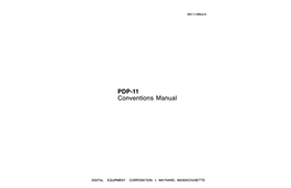 PDP-11 Conventions Manual