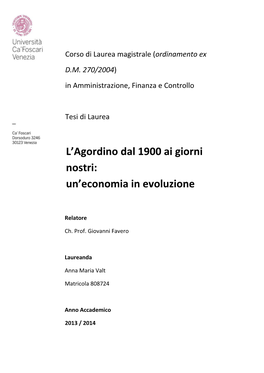 L'agordino Dal 1900 Ai Giorni Nostri: Un'economia in Evoluzione