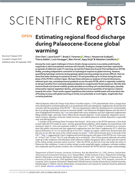 Estimating Regional Flood Discharge During Palaeocene-Eocene Global