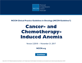 Cancer- and Chemotherapy- Induced Anemia