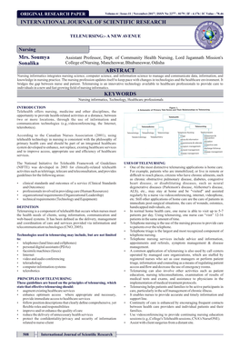 Mrs. Soumya Sonalika ABSTRACT KEYWORDS INTERNATIONAL JOURNAL of SCIENTIFIC RESEARCH