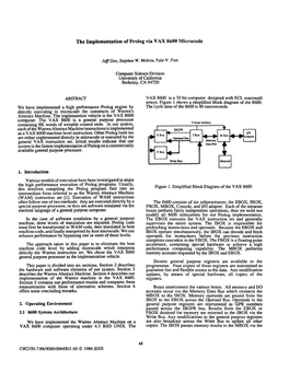 The Implementation of Prolog Via VAX 8600 Microcode ABSTRACT