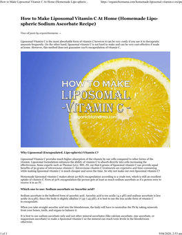 How to Make Liposomal Vitamin C at Home (Homemade Lipo-Spheric