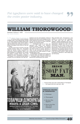 WILLIAM THOROWGOOD Birthdate Unknown -1820