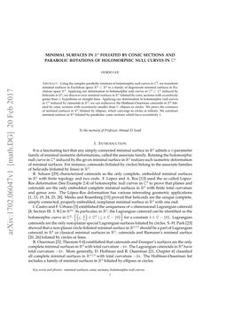 Minimal Surfaces in ${\Mathbb {R}}^{4} $ Foliated by Conic Sections