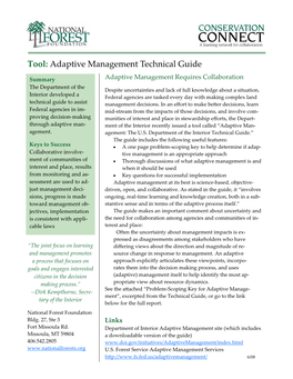 Adaptive Management Technical Guide