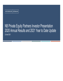 NB Private Equity Partners Investor Presentation 2020 Annual Results