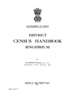 District Census Handbook Singhbhum