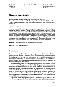 Charges in Gauge Theories