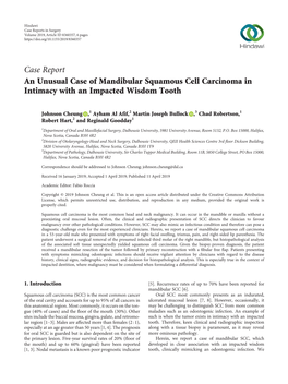 An Unusual Case of Mandibular Squamous Cell Carcinoma in Intimacy with an Impacted Wisdom Tooth