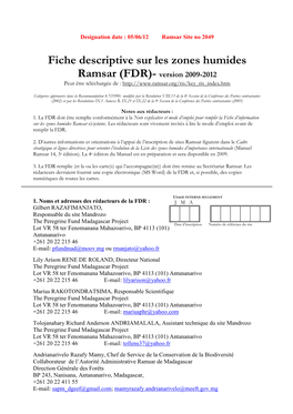 Madagascar Zone Humide De Mandrozo RIS 2012 F