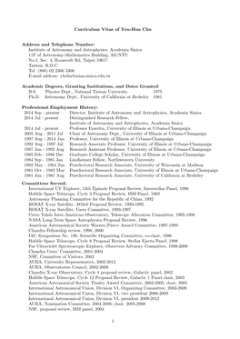 Curriculum Vitae of You-Hua Chu