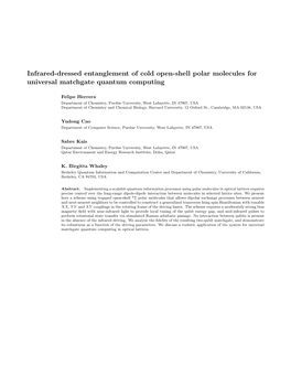 Infrared-Dressed Entanglement of Cold Open-Shell Polar Molecules for Universal Matchgate Quantum Computing