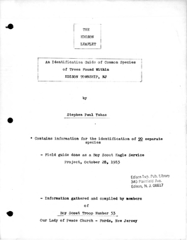 LEAFLET an Identification Guide of Common Species of Trees Found