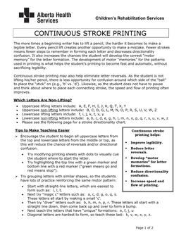 Continuous Stroke Printing