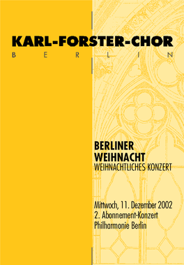 Berliner Weihnacht Weihnachtliches Konzert