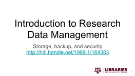 Storage Backup and Security Presentation Slides