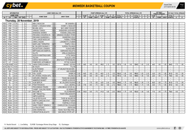 Midweek Basketball Coupon 27/11/2019 09:18 1 / 1