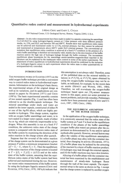 Quantitative Redox Control and Measurement in Hydrothermal Experiments