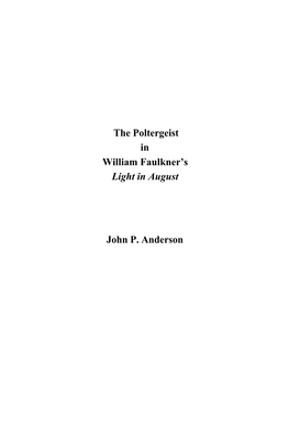 The Poltergeist in William Faulkner's Light in August