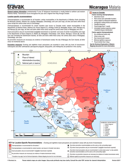 Nicaragua Malaria General Malaria Information: Predominantly P
