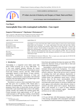 Anencephalic Fetus with Craniospinal Rachischisis - Case Report