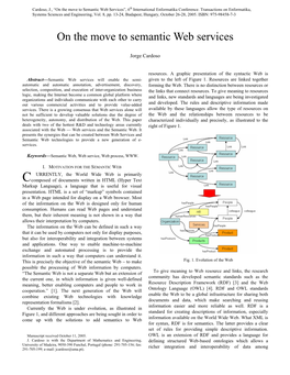 On the Move to Semantic Web Services”, 6Th International Enformatika Conference