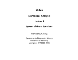 CS321 Numerical Analysis