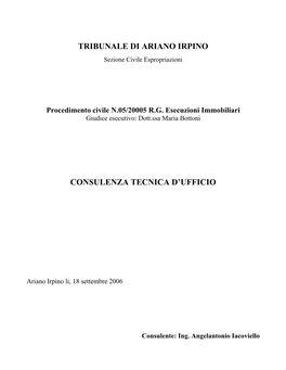 Consulenza Tecnica D’Ufficio