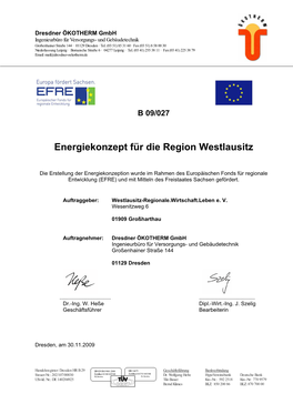 Energiekonzept Für Die Region Westlausitz