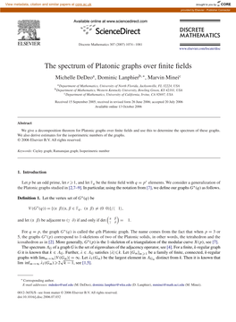 The Spectrum of Platonic Graphs Over Finite Fields