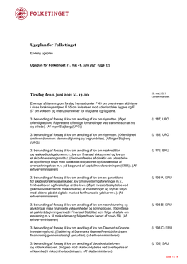 Ugeplan for Folketinget