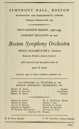 Boston Symphony Orchestra Concert Programs, Season 58,1938-1939