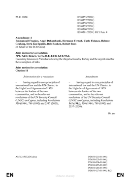 23.11.2020 B9-0355/2020 } B9-0357/2020 } B9-0358/2020 } B9-0359/2020 } B9-0360/2020 } B9-0361/2020 } RC1/Am