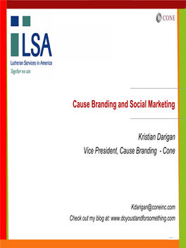 Cause Branding and Social Marketing