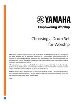 Choosing a Drum Set for Worship