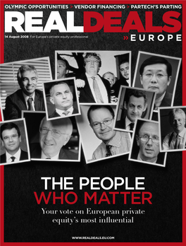 The People Who Matter Your Vote on European Private Equity’S Most Influential