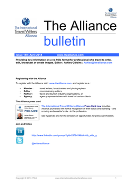 Alliance Bulletin April 2014