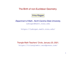 The Birth of Non-Euclidean Geometry