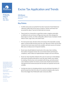 Excise Tax Application and Trends